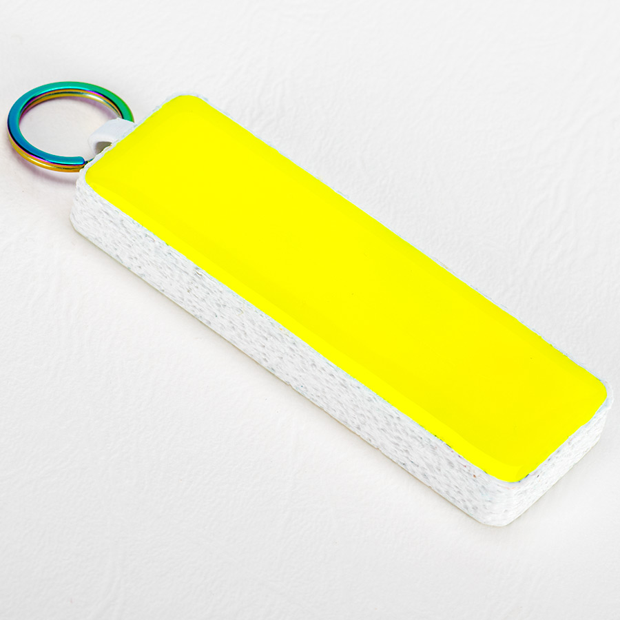 Fluoro Yellow Floating Keyring